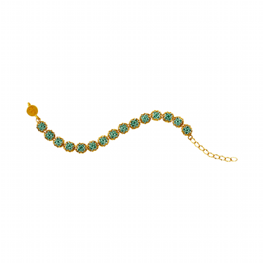 Pulsera Diamantes Cuadrados Dorado Ajustable Aqua